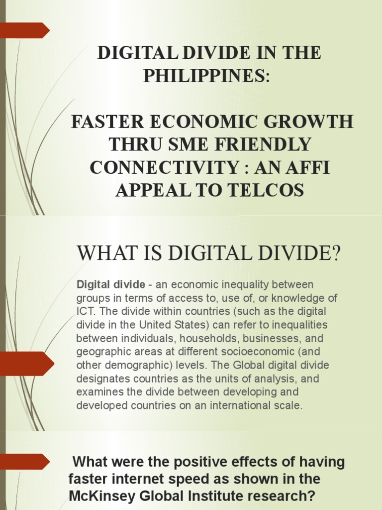 Digital Divide and SME Growth in the Philippines | PDF | Internet ...