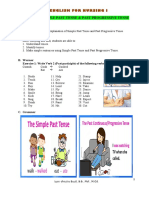 Unit 3: Simple Past Tense & Past Progressive Tense: English For Nursing I