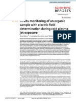 In Situ Monitoring of An Organic Sample With Electric Field Determination During Cold Plasma Jet Exposure