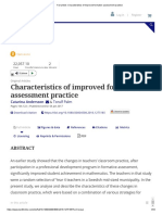 Characteristics of Improved Formative Assessment Practice