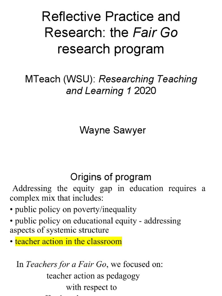Fair Go Research Program Insights | PDF | Mentorship | Teachers