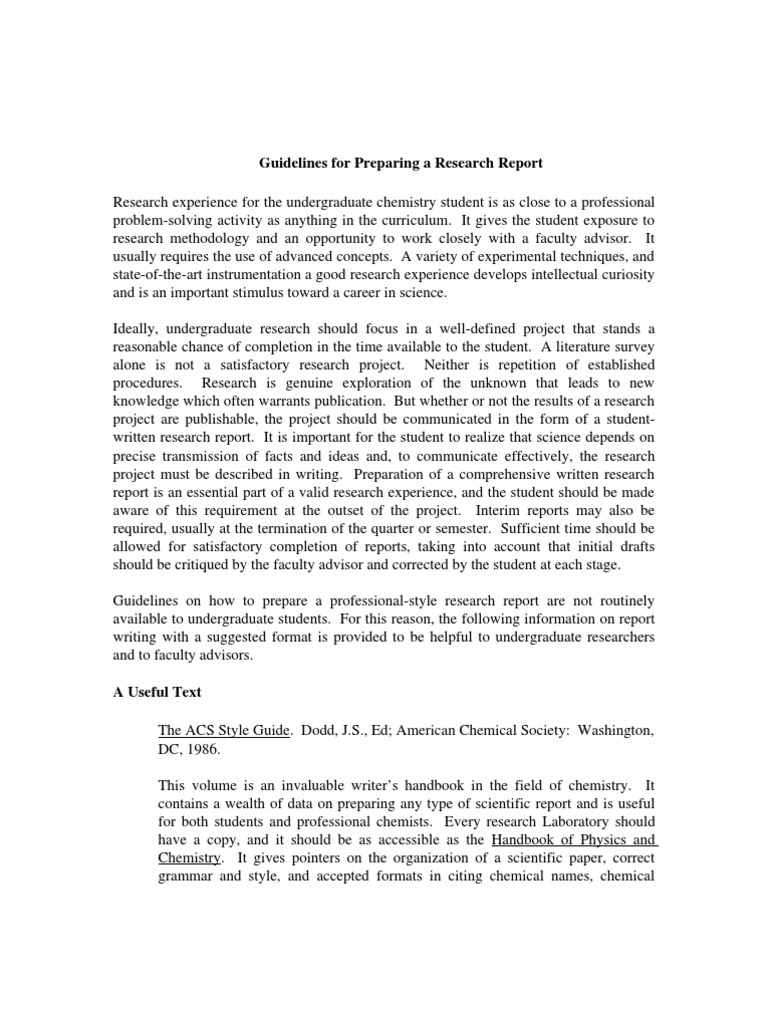 Guidelines For Preparing A Research Report | PDF | Abstract (Summary ...