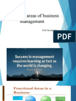 Functional Areas of Business Management: Prof. Liz Morales