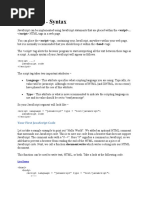 Javascript - Syntax: HTML Tags in A Web Page