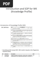 Introduction and SOP For WK (Knowledge Profile)