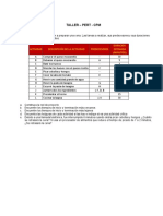 Taller PERT - CPM PDF