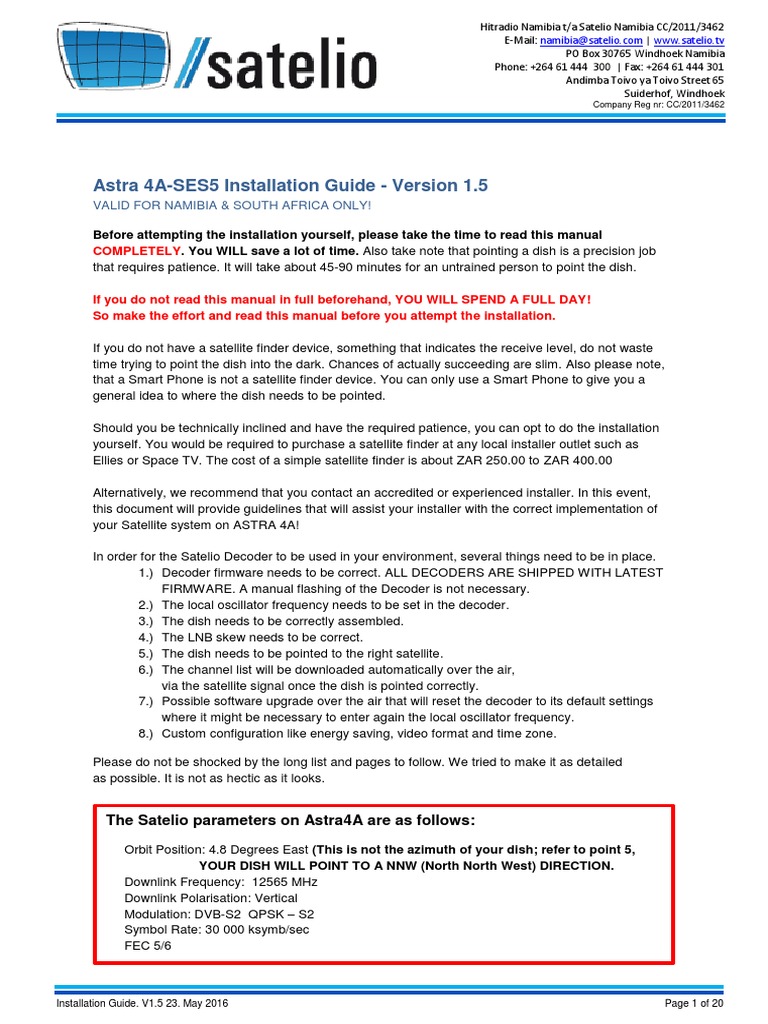 Astra 4ASES5 Installation Guide Version1.5 PDF PDF Compass
