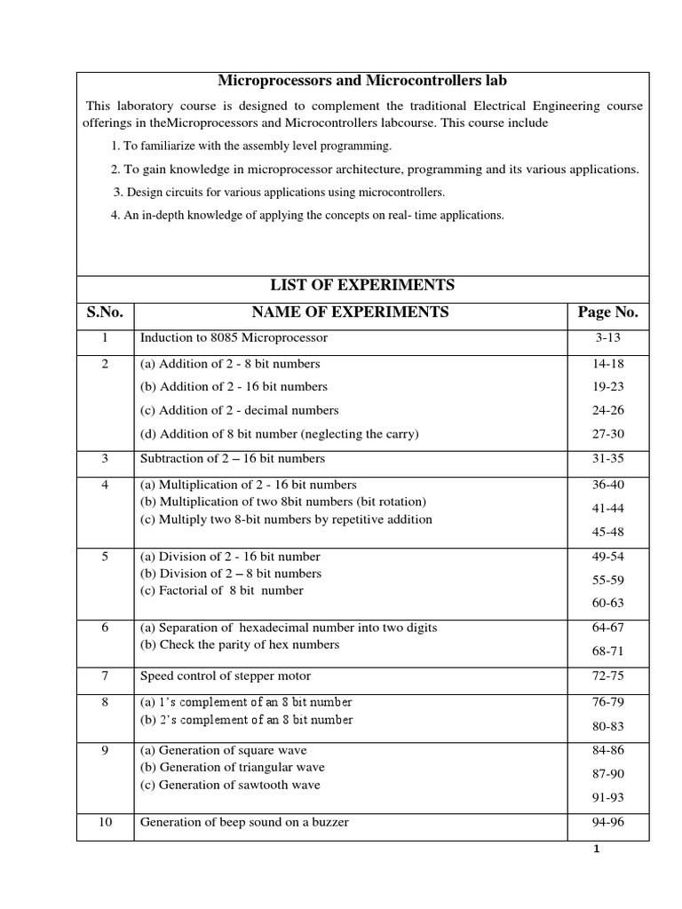 MPMC Lab Manual29012020 | PDF | Central Processing Unit | Electronic Design