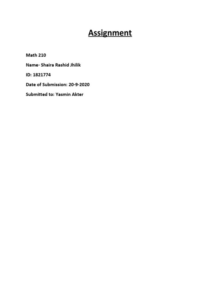 Math 210 Assignment | PDF