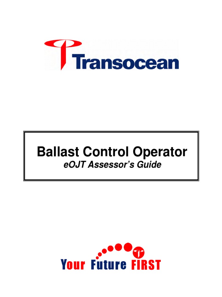 Ballast Control Operator eOJT Assessor's Guide PDF Firefighting