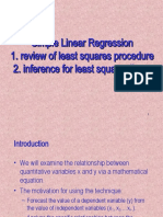 Simple Linear Regression 1. Review of Least Squares Procedure 2. Inference For Least Squares Lines