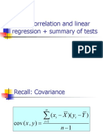 Linear Correlation and Linear Regression + Summary of Tests