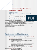 Requirements Modeling: Flow, Behavior,: Patterns, and Webapps