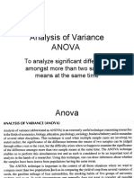 Analysis of Variance Anova: To Analyze Significant Difference Amongst More Than Two Sample Means at The Same Time