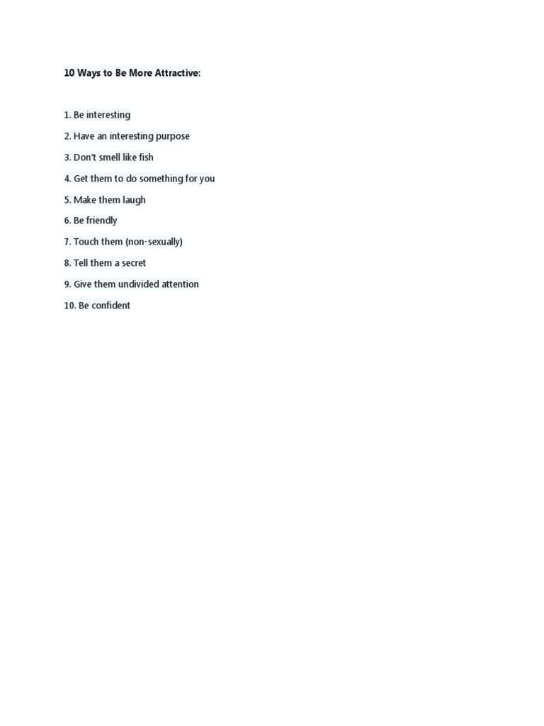 10 Ways To Be More Attractive PDF