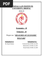 National Law Institute University, Bhopal: Project On-"Measures of Economic