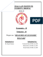 National Law Institute University, Bhopal: Project On-"Measures of Economic