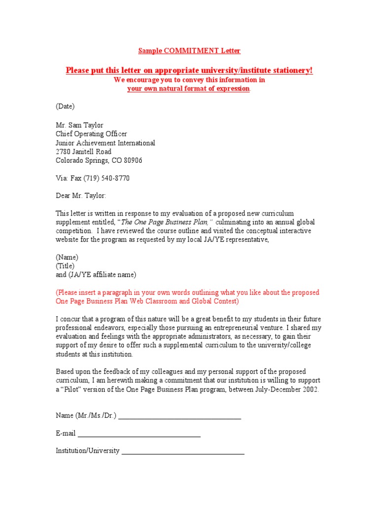 Sample Letter | PDF