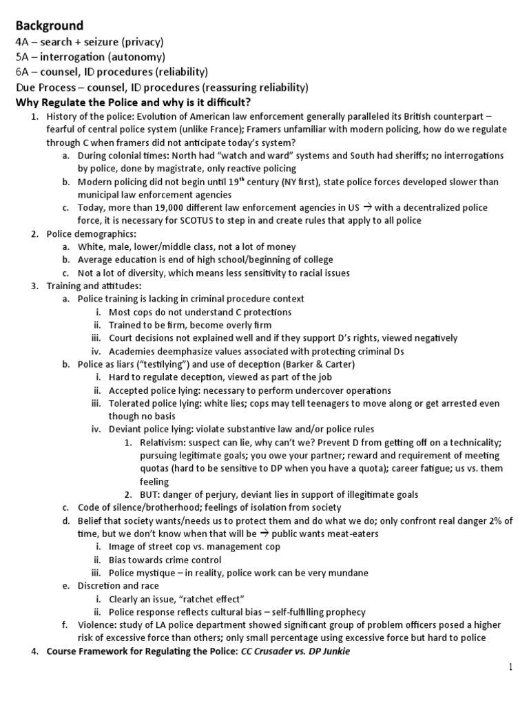 Criminal Law Outline | PDF | Search Warrant | Search And Seizure