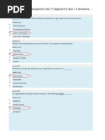 Principles of Management Quiz - 1 Answers