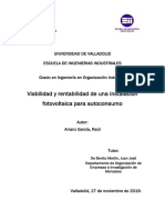 Viabilidad y Rentabilidad de Una Instalación Fotovoltaica para Autoconsumo