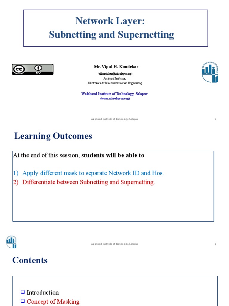 PPT4 - Network Layer Subnetting and Supernetting | PDF | Wide Area ...