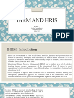 Ihrm and Hris: by Dr. Teena Bharti Assistant Professor Som, Bu