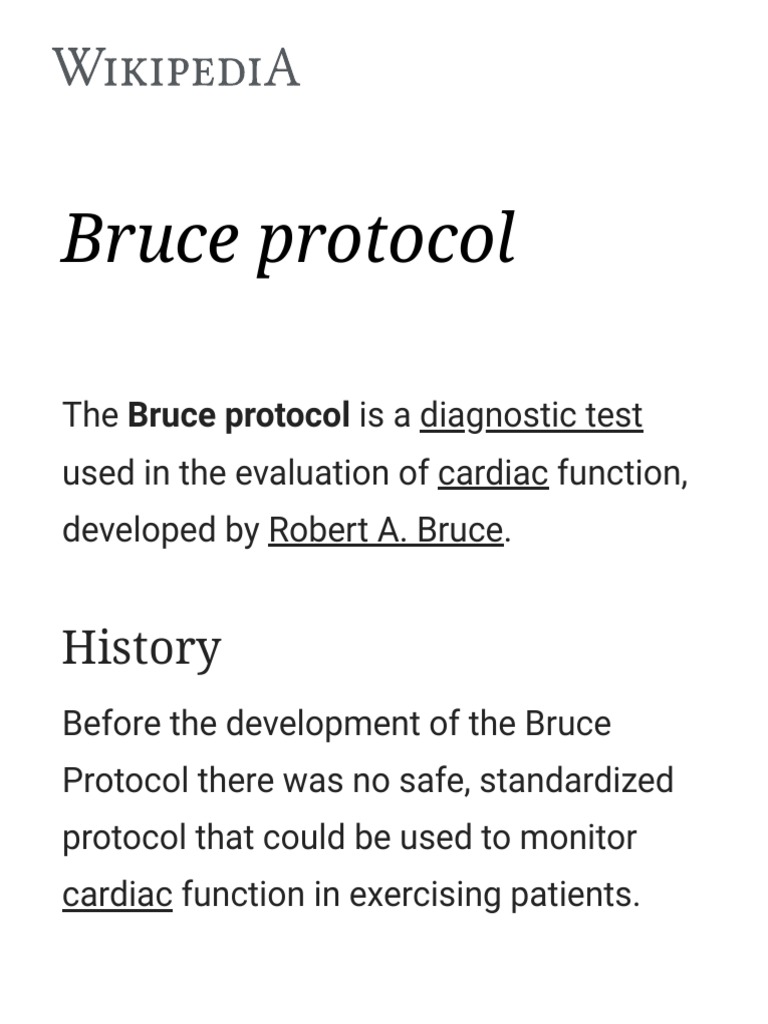 Bruce Protocol PDF Circulatory System Clinical Medicine