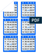 Cartones Bingo 75 Bolas PDF