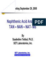Naphthenic Acid Analysis Tan - Nan - Nat-Ms: COQG Meeting September 29, 2005