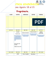 Horario Sincrónico Del 18 Al 21 de Agosto