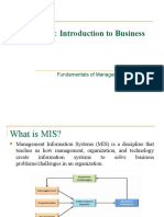 BUS 201: Introduction To Business: Fundamentals of Management Information Systems (MIS)