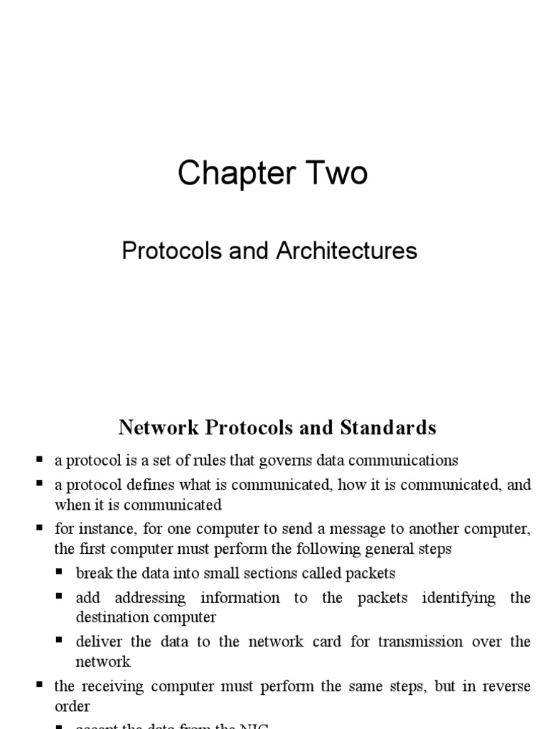 Chapter Two: Protocols and Architectures | PDF | Osi Model | Internet ...