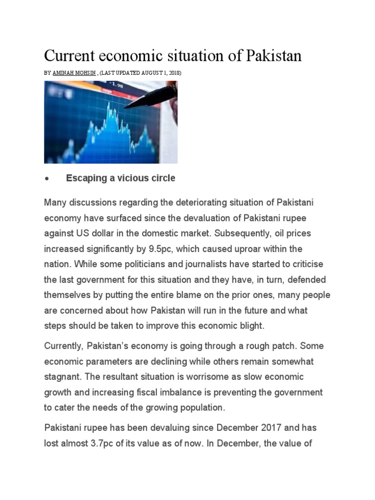 current economic situation of pakistan essay 2022