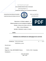 Validation de Méthode de Nettoyage de La Verrerie PDF
