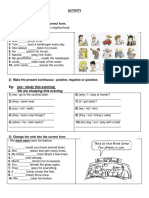 Activity Present Tense