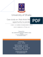 University of Dhaka: Case Study On: Robi-Airtel Merger: An Opportunity To Ponder