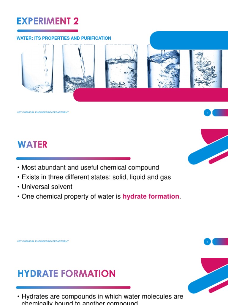 Water Its Properties and Purification Ust Chemical Engineering