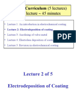 Electroplating Coating Lecture Outline (5 lectures