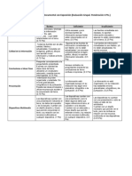 Rubrica de Evaluación de Una Investigación Documental Con Diapositivas