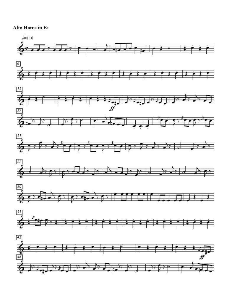 Eb Alto Horn Fingering Chart | PDF