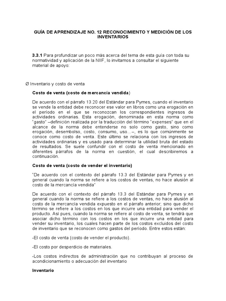 Guía de Inventarios y Costos | PDF | Inventario | Información