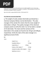 Hypothesis Testing Questions