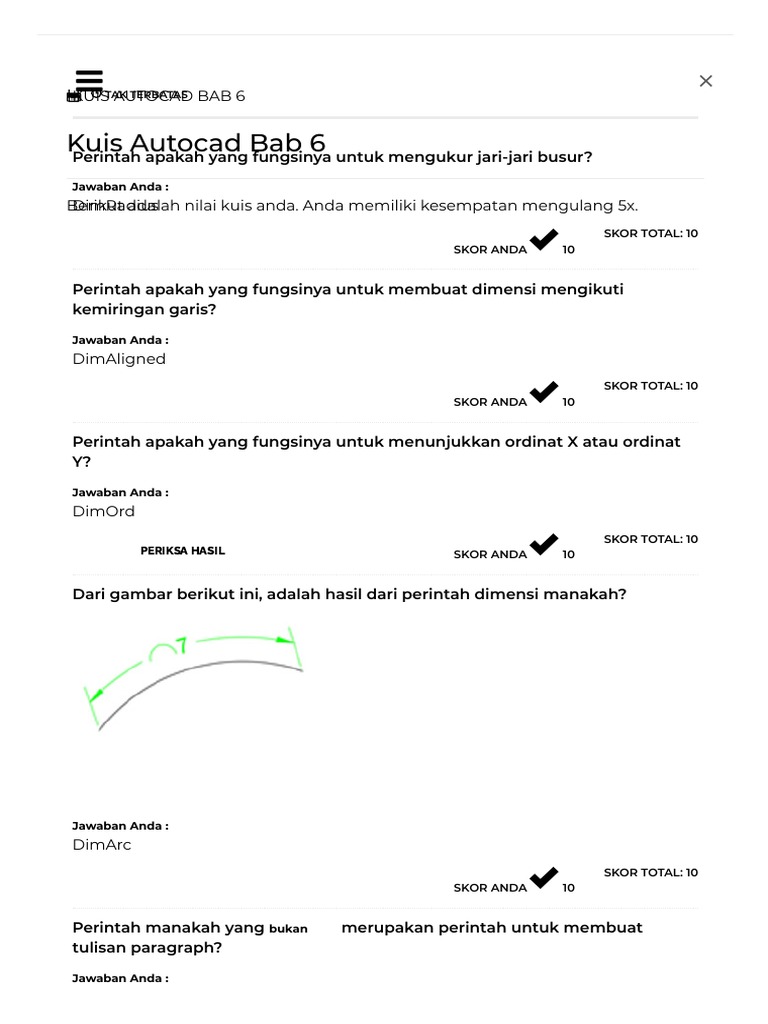 Kuis Autocad Bab 6 Mahir Autocad 2d Dalam 7 Minggu