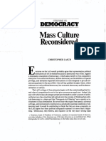 Mass Culture Reconsidered: Democracy