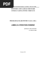 Programa Limba Si Literatura Romana Clasa A III-a