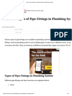 Types of Pipe Fittings in Plumbing System For Different Purposes
