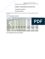 Análisis Económico Y Financiero Del Proyecto de Empresa 5.1. Desarrollo Del Presupuesto de Empresa. 5.1.1. Definir Horizonte de Planeamiento