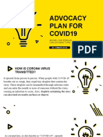 Advocacy plan for COVID19 prevention