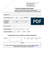 Credit Card Authorization Form: I Hereby Agree To Pay According To The Details Stated Above